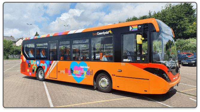 photo of Cardiff's Pride bus